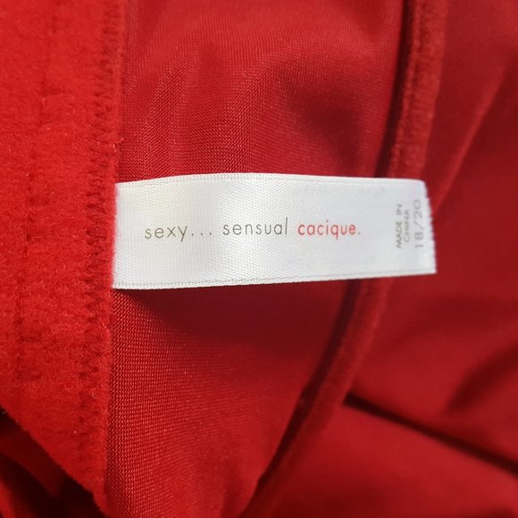 Cacique SATIN BUSTIER Sz 18/20 RED Pin Up Girl - Picture 3 of 3